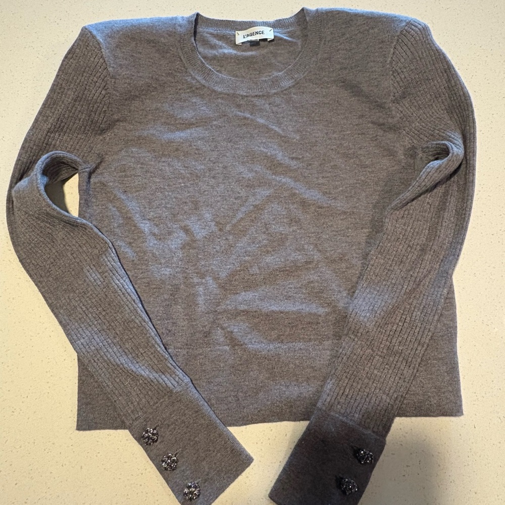 L'AGENCE Gray Sweater Cardigan